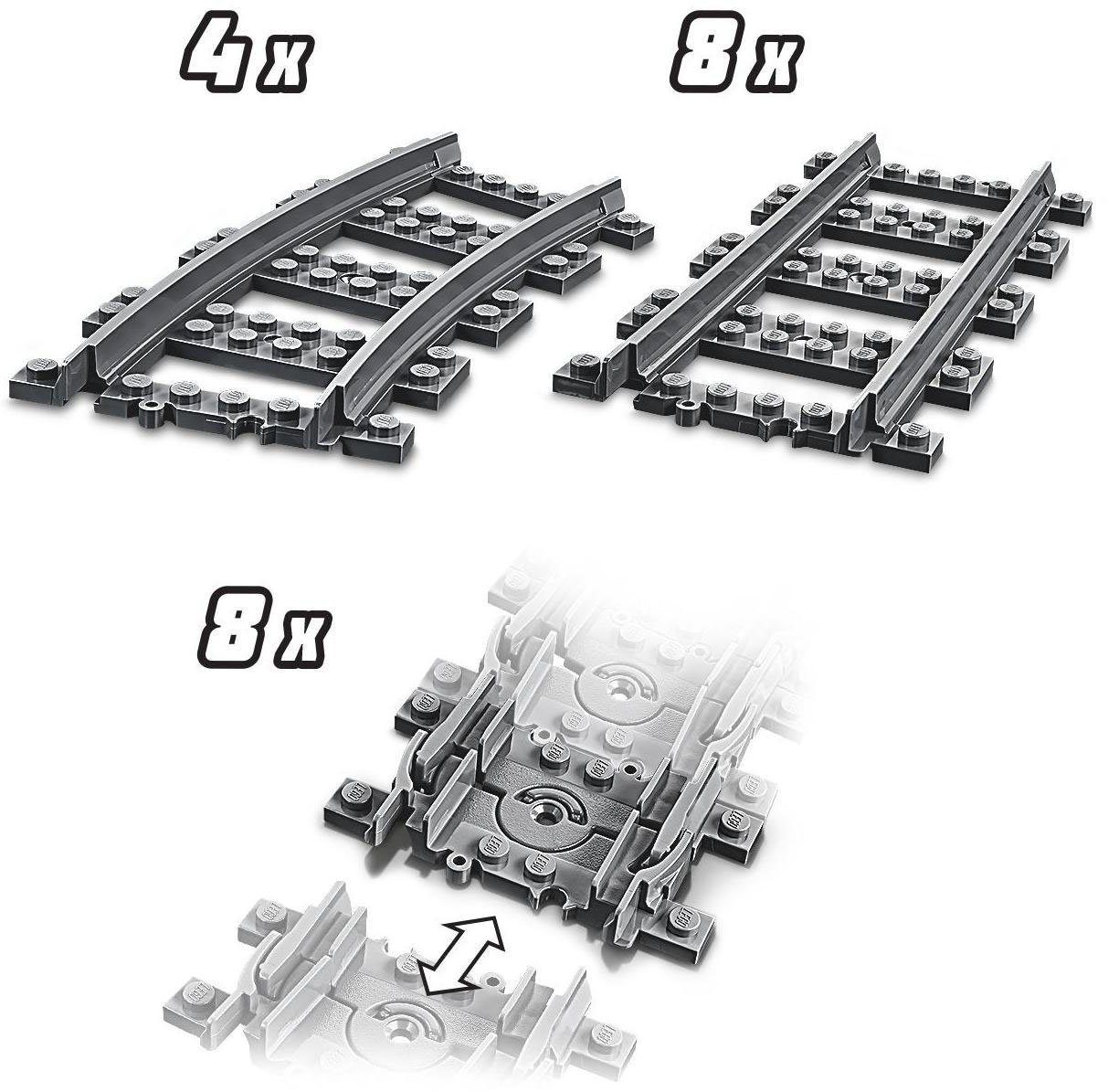 LEGO® Konstruktionsspielsteine Schienen (60205), LEGO® City, (20 St), Made in Europe