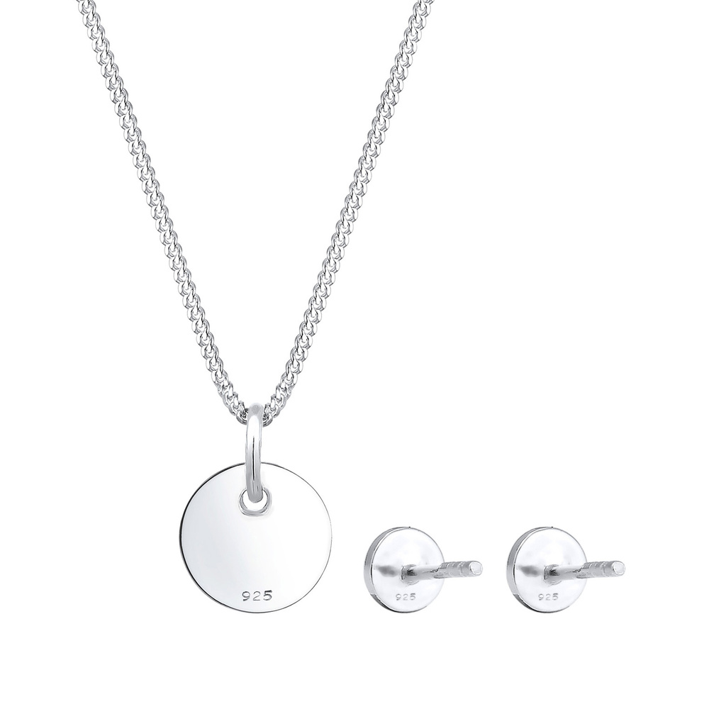 Elli Elli Ensemble de Bijoux Collier Bouchon Cercle Argent 925 Bijoux