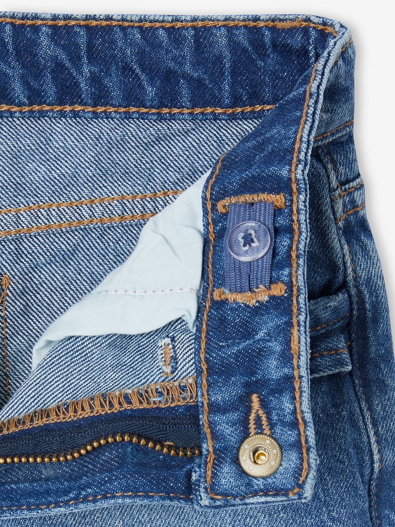 Vertbaudet Gerade Mädchen Jeans, Hüftweite COMFORT - bleached