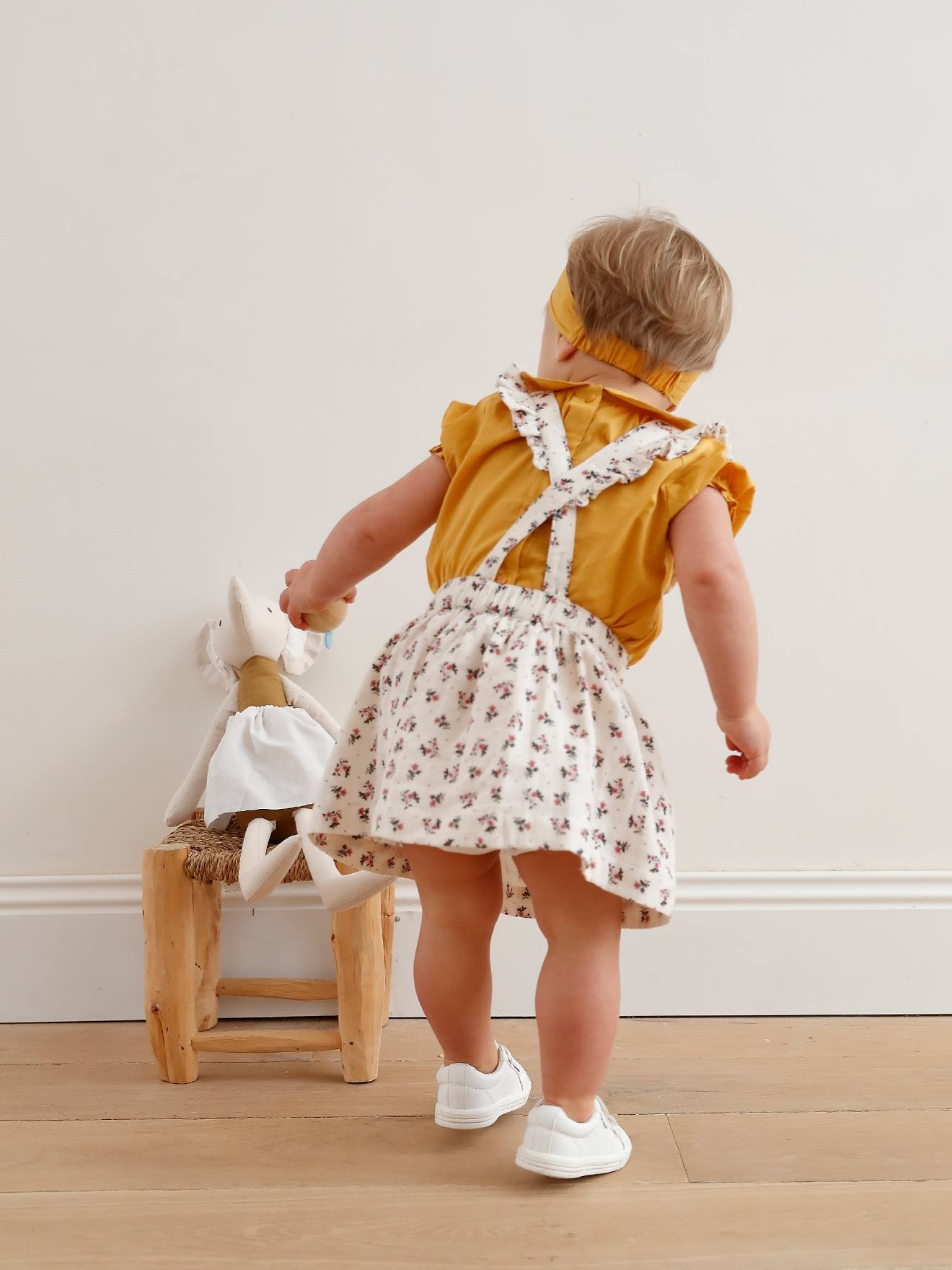 Tennis scratchées bébé blanc