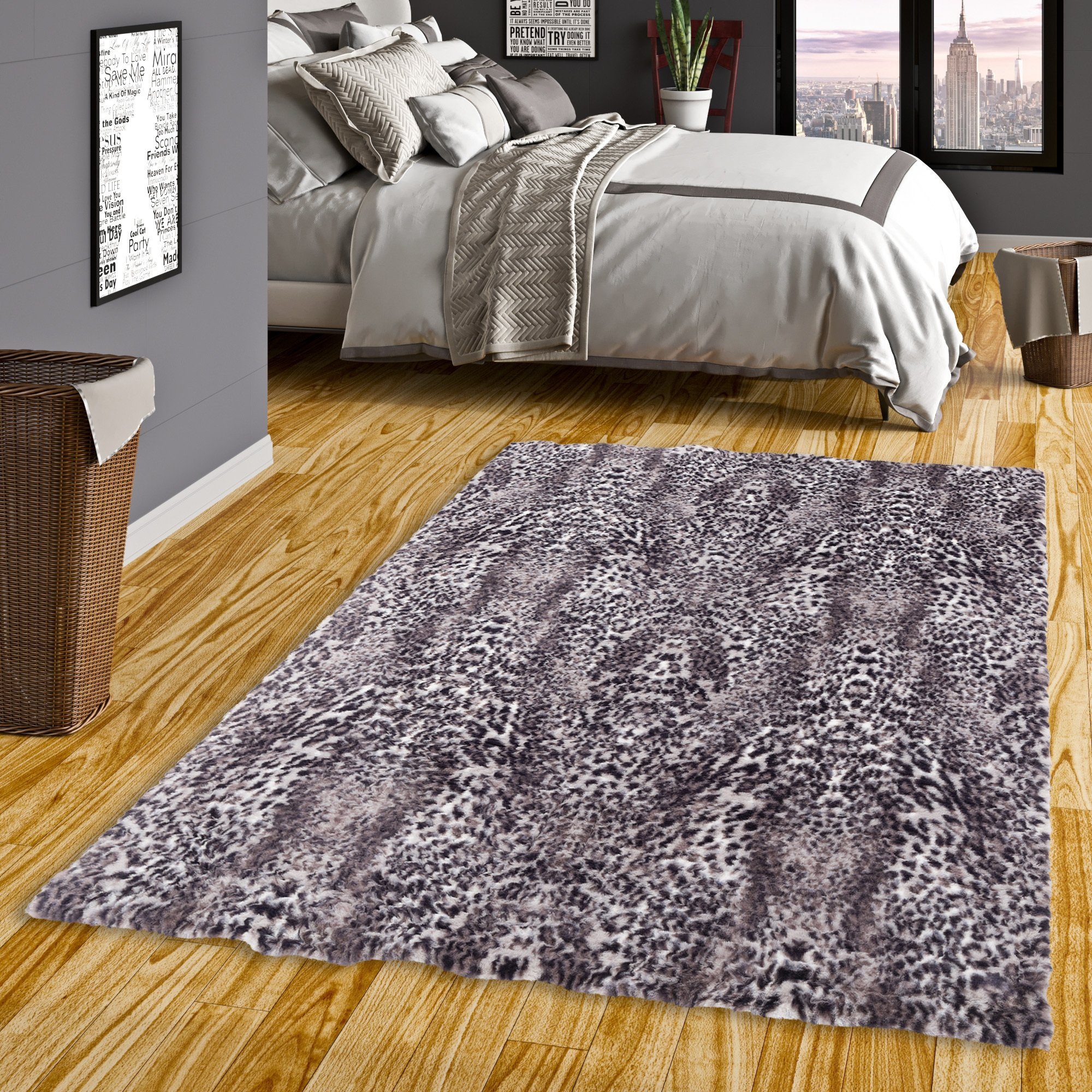 Fellteppich Luxus Super Soft Fellteppich Pearl Leopard, Pergamon, Rechteckig, Höhe: 19 mm