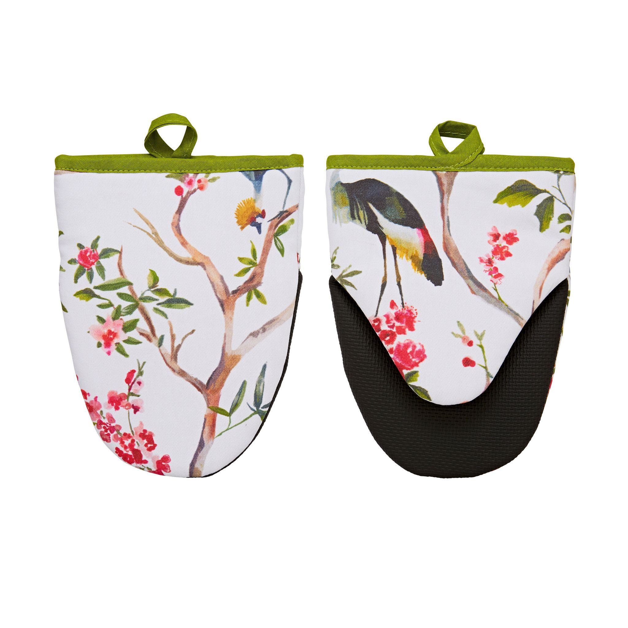 Ulster Weavers Topfhandschuhe Oriental Birds, (Set, 2-tlg., bestehend aus 2x Topfhandschuhen), mit Neopren, wattiert, Größe: ca. 17 x 14,5 cm
