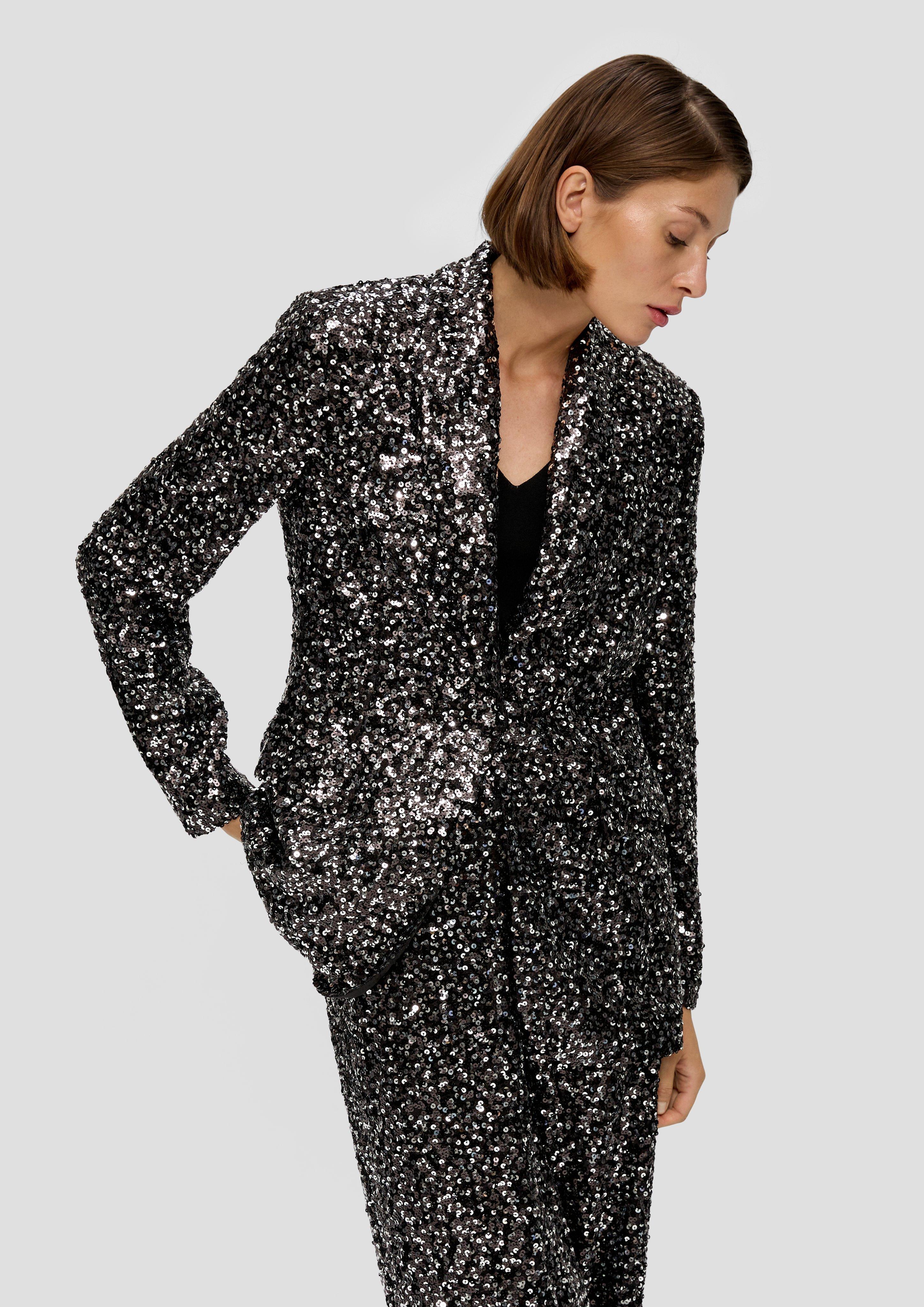 Klassischer Blazer mit Pailletten  2136837-9999