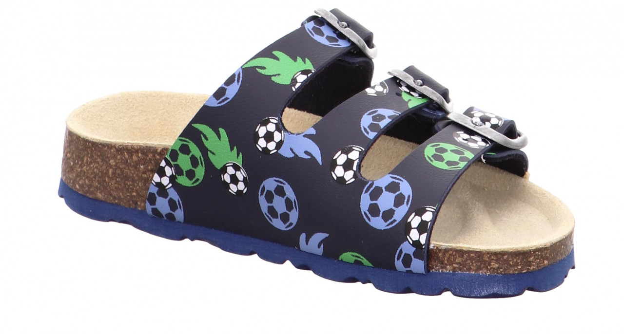 FUSSBETTPANTOFFEL - Blau/GrünPantoffel mit Schnalle