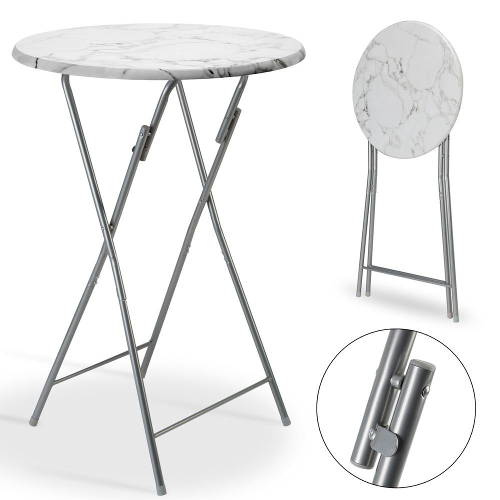 Casaria Stehtisch (1-St), Klappbar 110cm Hoch Rund Ø60cm Garten Camping Bistrotisch Partytisch
