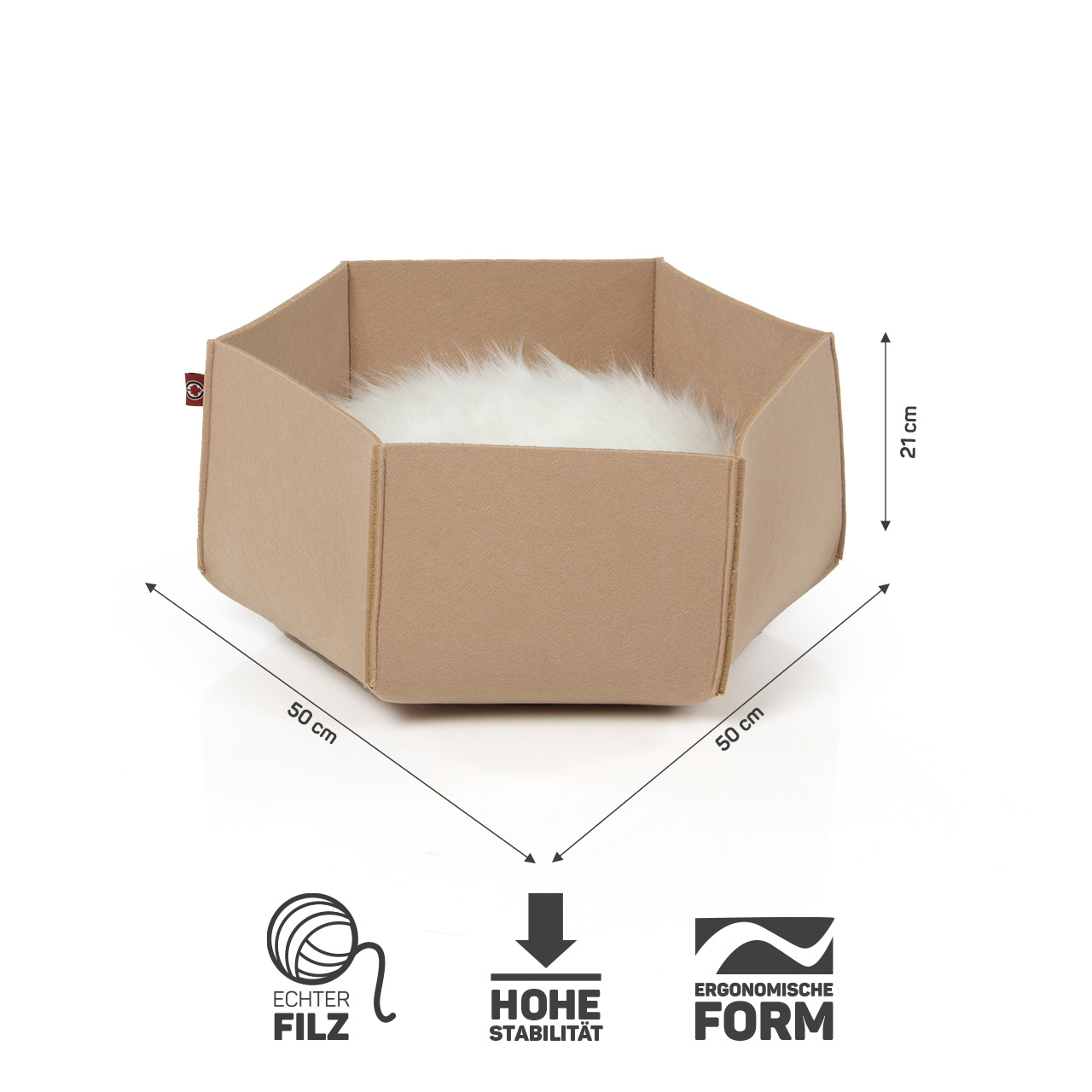 Canadian Cat Company Katzenbetten & Katzensofas Canadian Cat Company Filzlounge AVA beige M