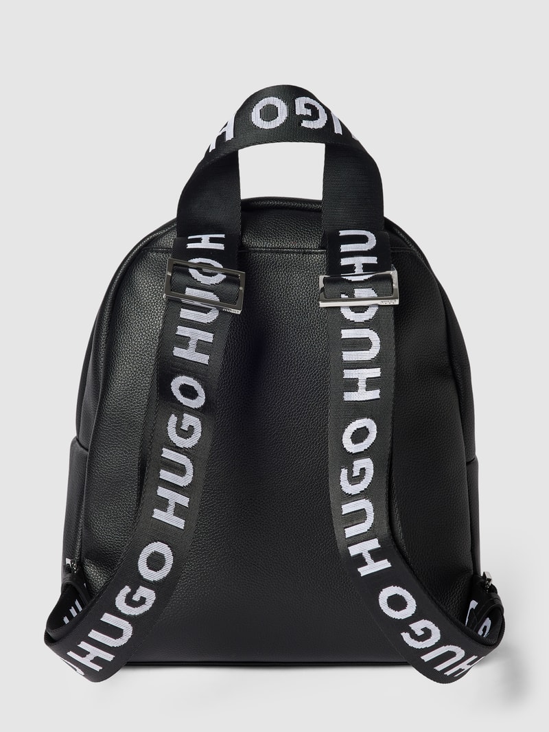 Rucksack mit Label-Detail Modell 'Bel' in schwarz