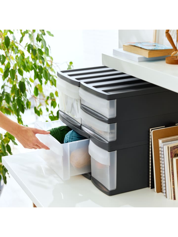 Rotho Systemix Schubladenbox mit 7l Schub, Kunststoff (PP) in Anthrazit günstig kaufen onesize