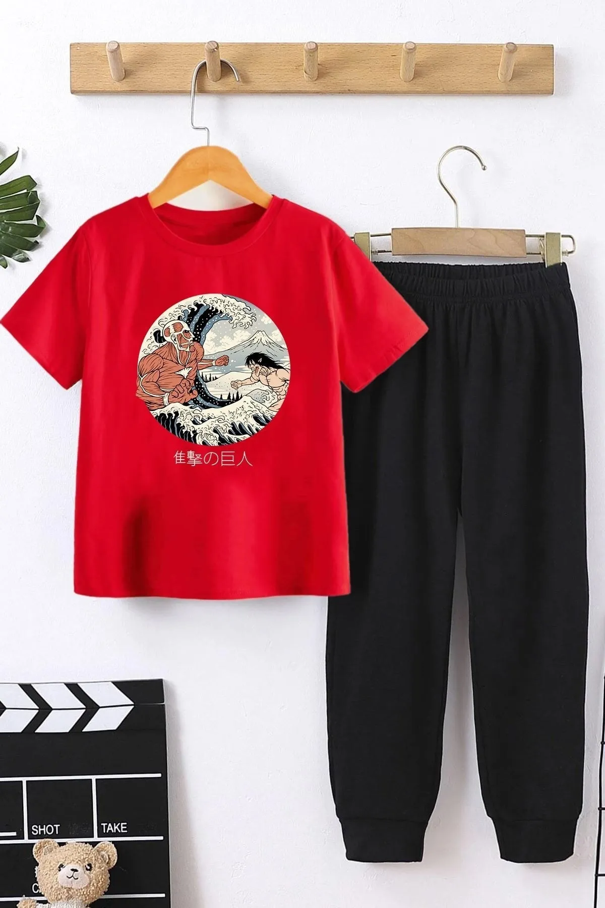 uyguntarz  Kinder Kanagawa Oki Nami Ura Bottom – Top-Trainingsanzug-Set