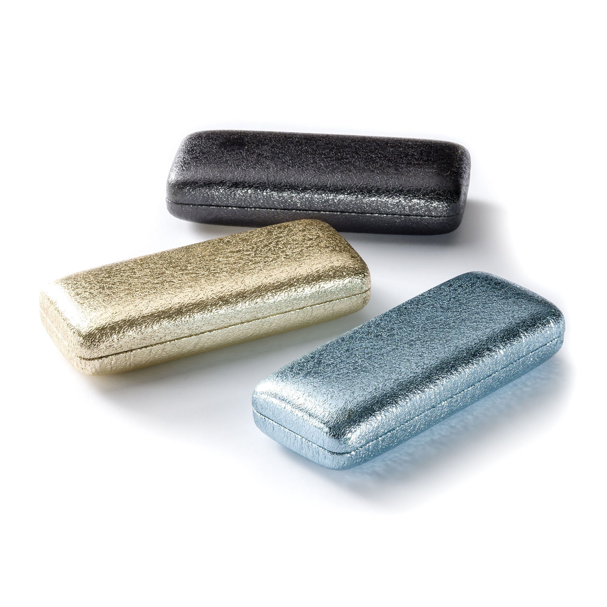 FEFI Brillenetui im bunten Glitter-Look (Hardcase), inklusive Mikrofasertuch