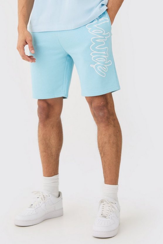 Lockere Shorts mit Worldwide-Print