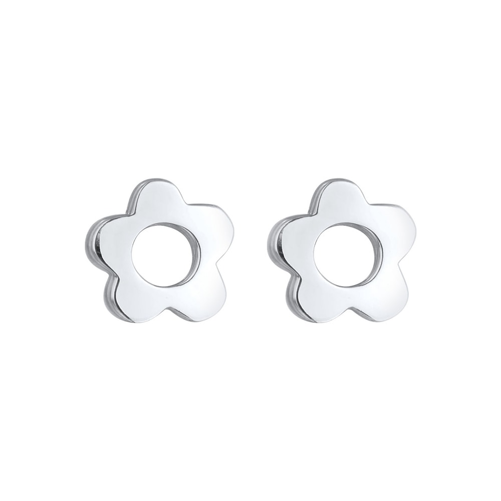 Elli Elli Boucles d'Oreilles Enfants clou d'oreille fleur découpée en argent 925 sterl Boucles d'oreilles
