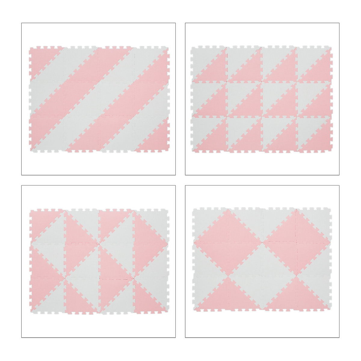 Puzzlematte rosa-weiß