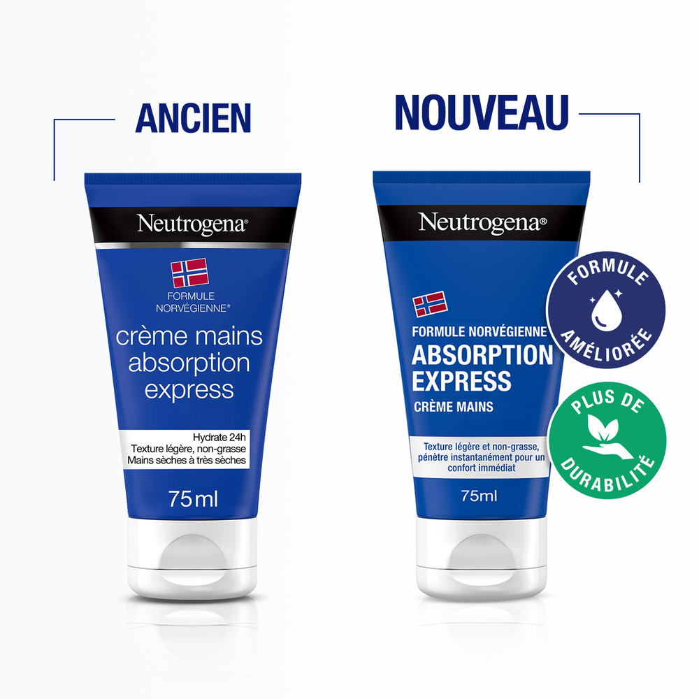 neutrogena Neutrogena Duo Crème Mains Absorption Express 2 x 75 ml Crème