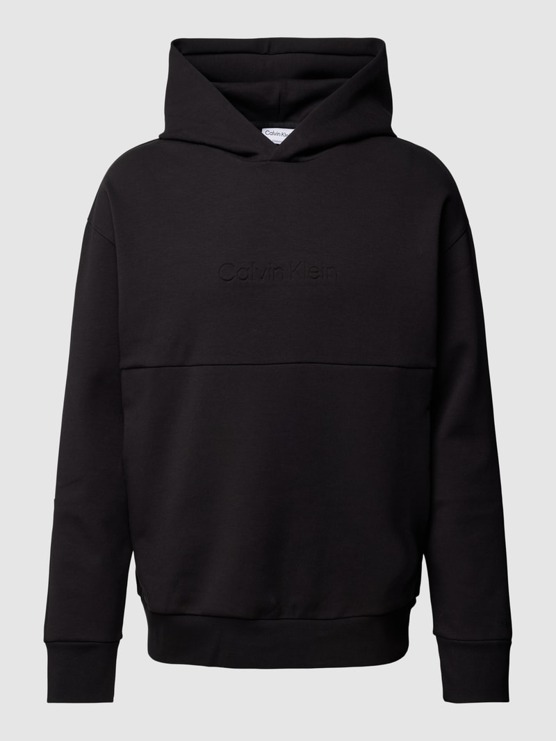 Hoodie mit Logo-Print Modell 'COMFORT' in schwarz