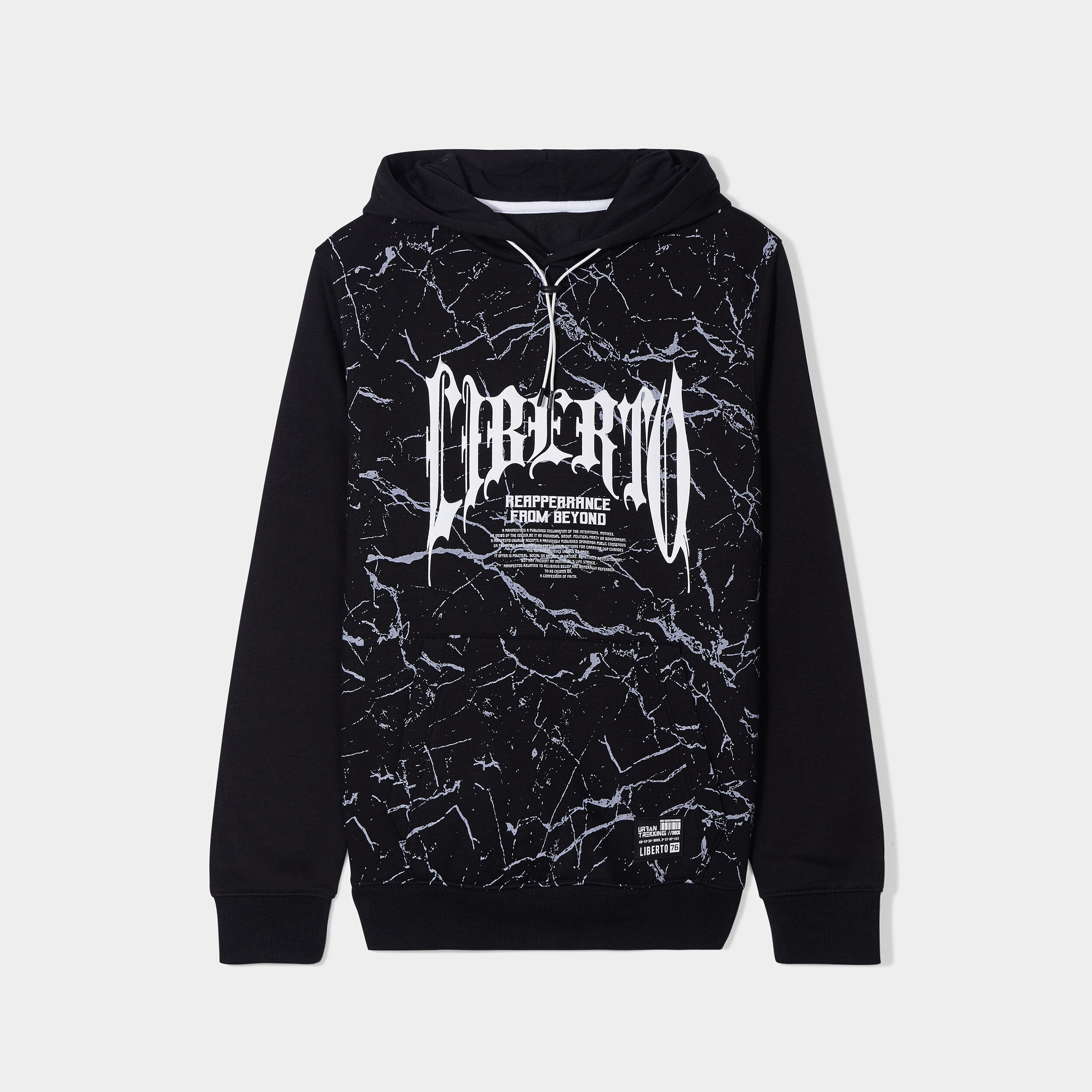 Sweat à capuche hoodie Liberto noir homme | La Halle