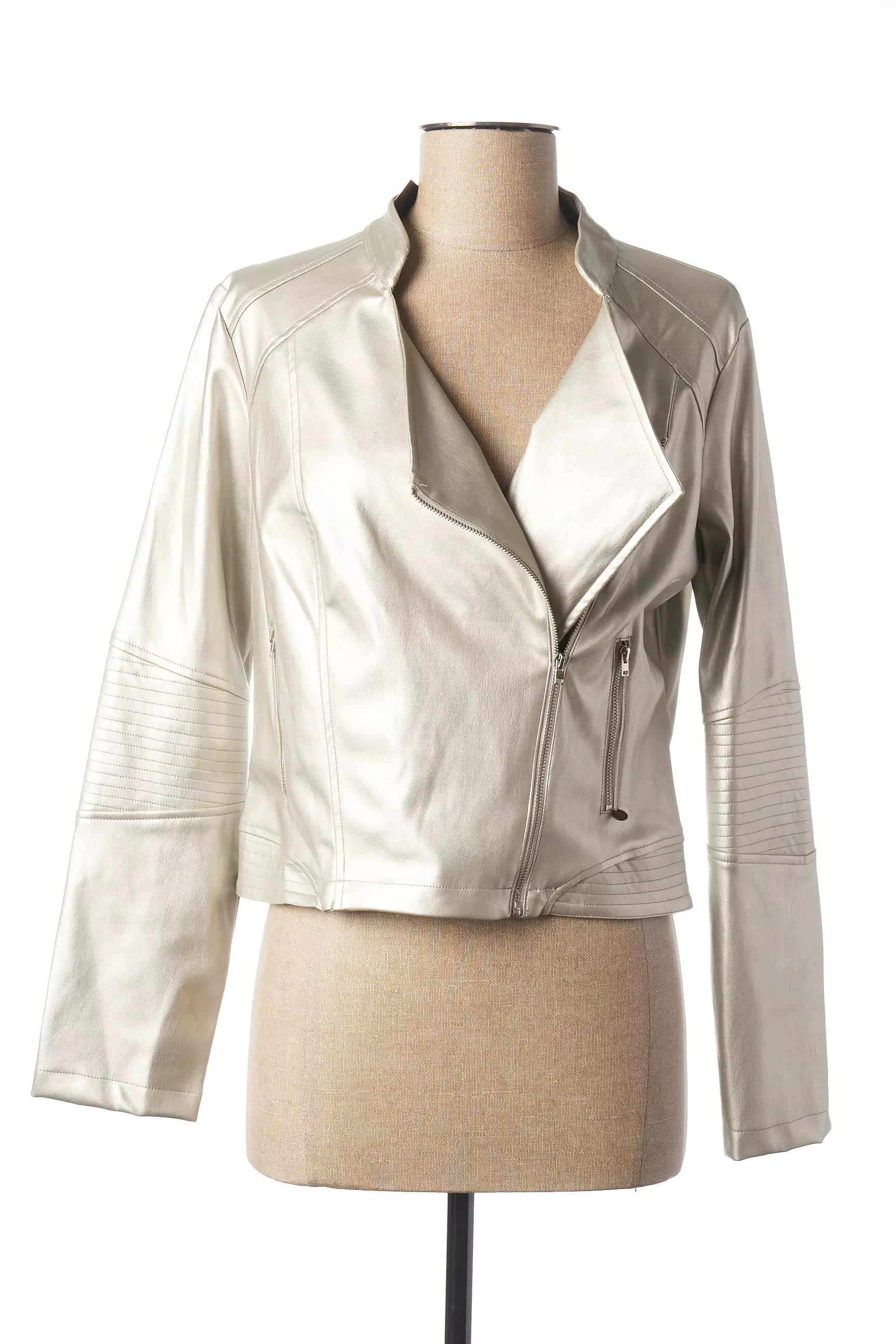 Mado Et Les Autres Vestesimilicuir Femme couleur gris