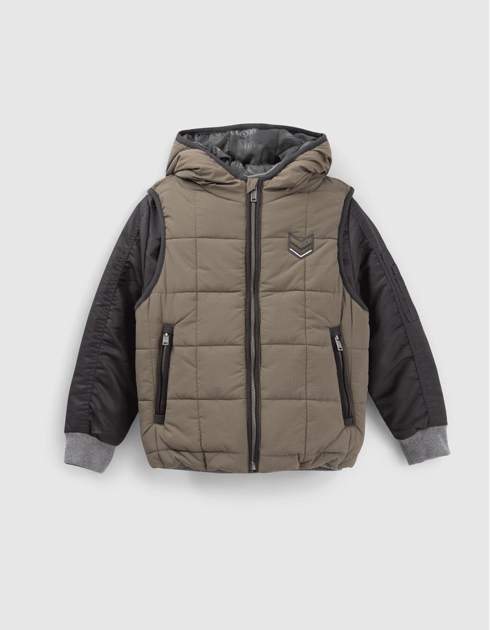Bomber 3-en-1 camel et doudoune sans manches garçon