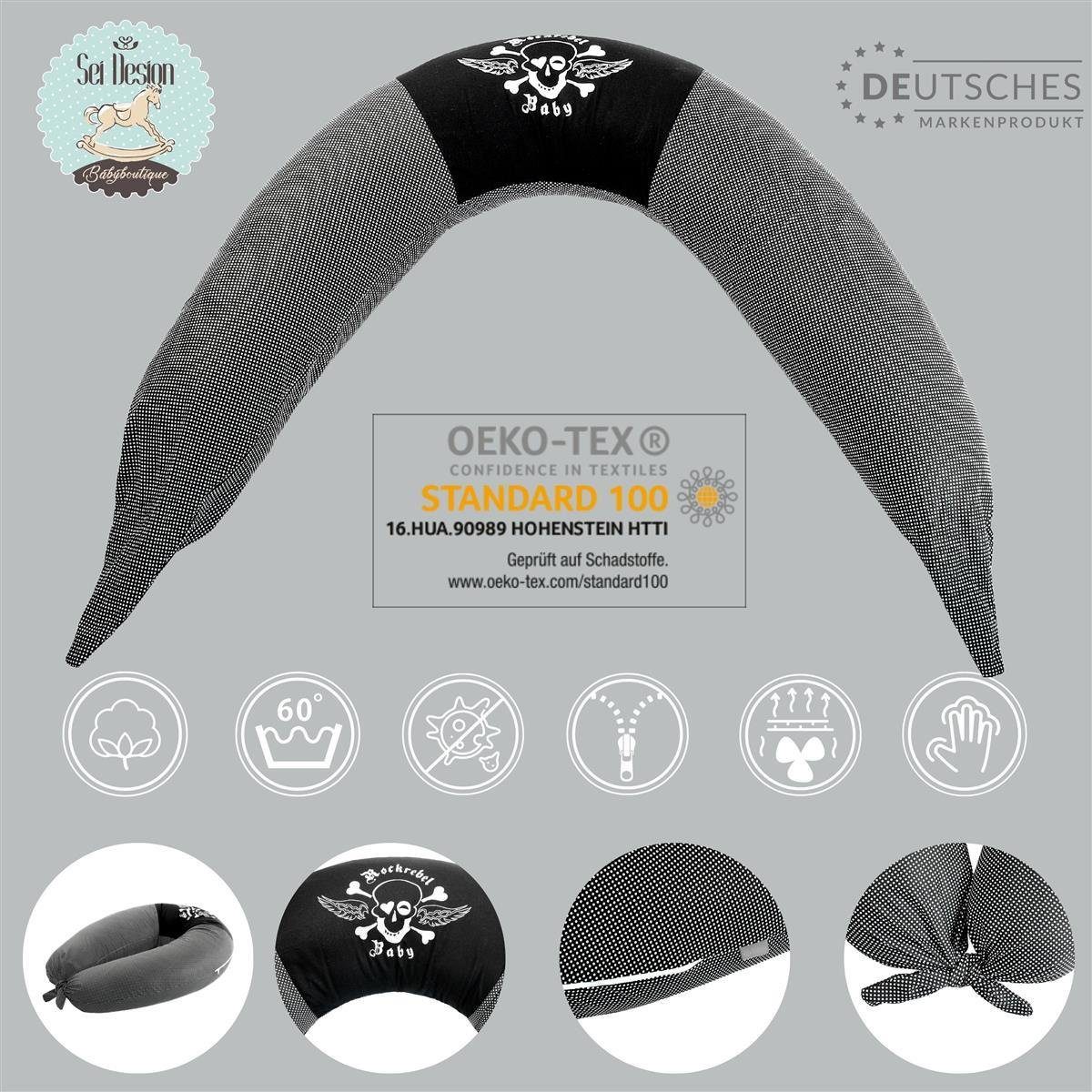 SEI Design Stillkissen Seitenschläferkissen Babynestchen Kuschelnest XXL, Schwangerschaftskissen mit Bezug, Bezug 100% Baumwolle