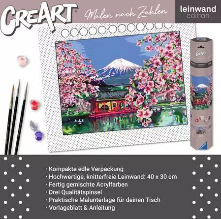 CreArt Leinwand Japanische Kirschblüten - Malen nach Zahlen für Erwachsene