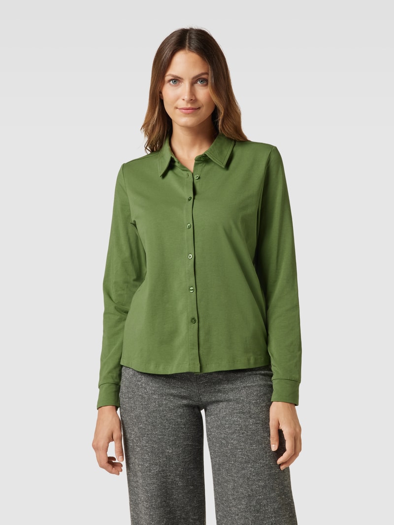 Hemdbluse mit Umlegekragen in grasgrün