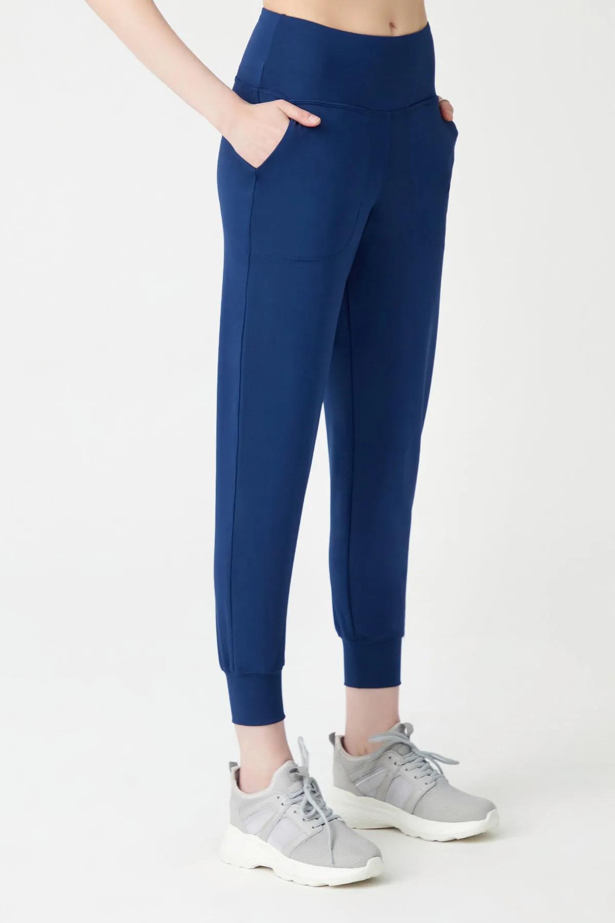 LOS OJOS  Marineblaue Jogginghose mit hoher Taille für Damen