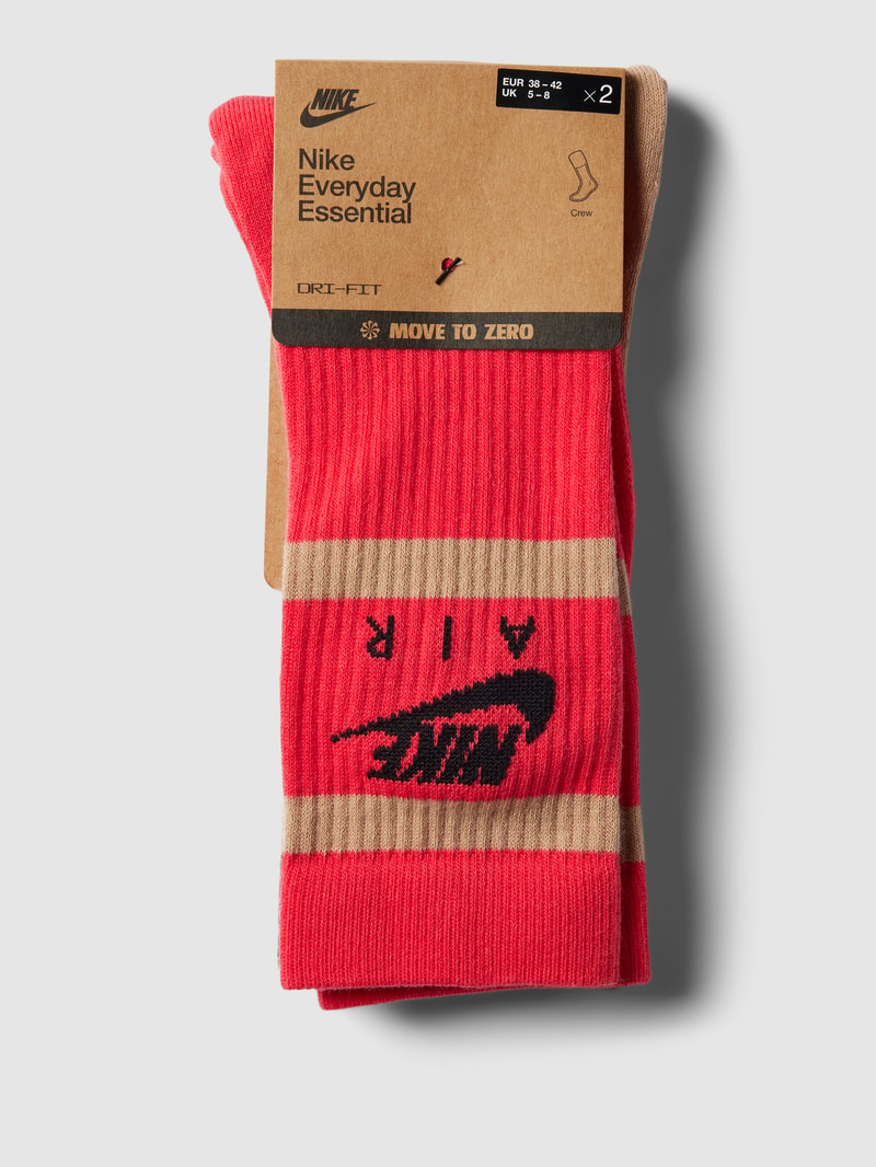 Socken mit Label-Schriftzug im 2er-Pack in camel