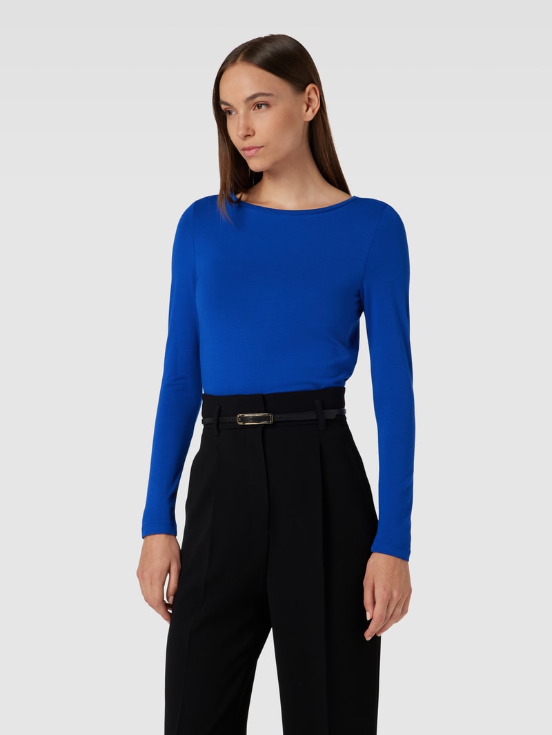 Longsleeve mit U-Boot-Ausschnitt in himmelblau