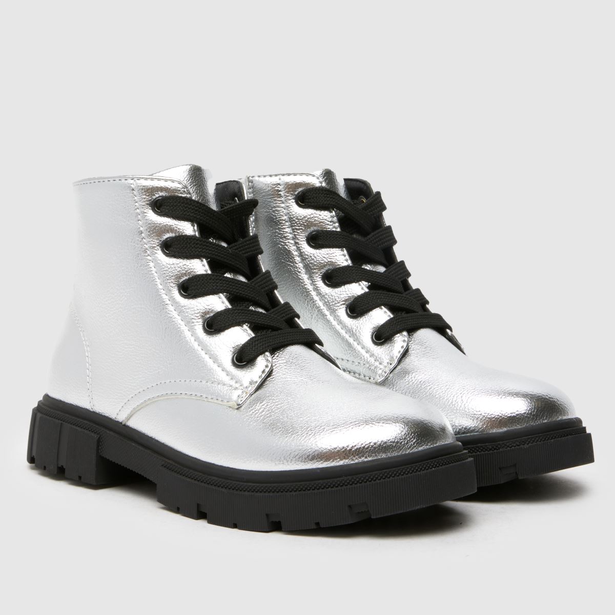 Schuh silverfärgade Carnival Lace-stövlar för flickor