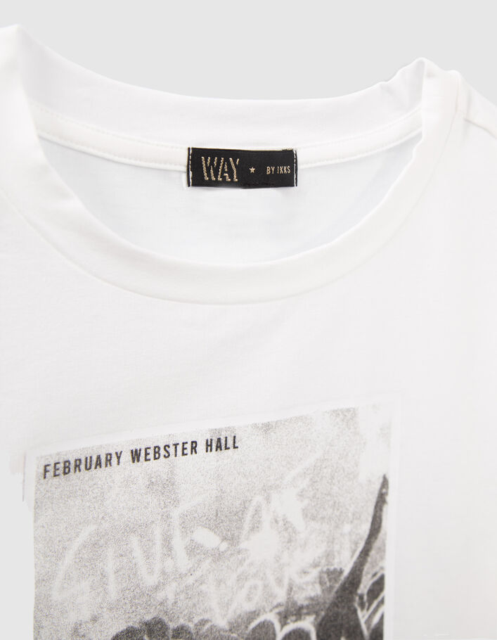T-shirt blanc cropped visuel concert fille