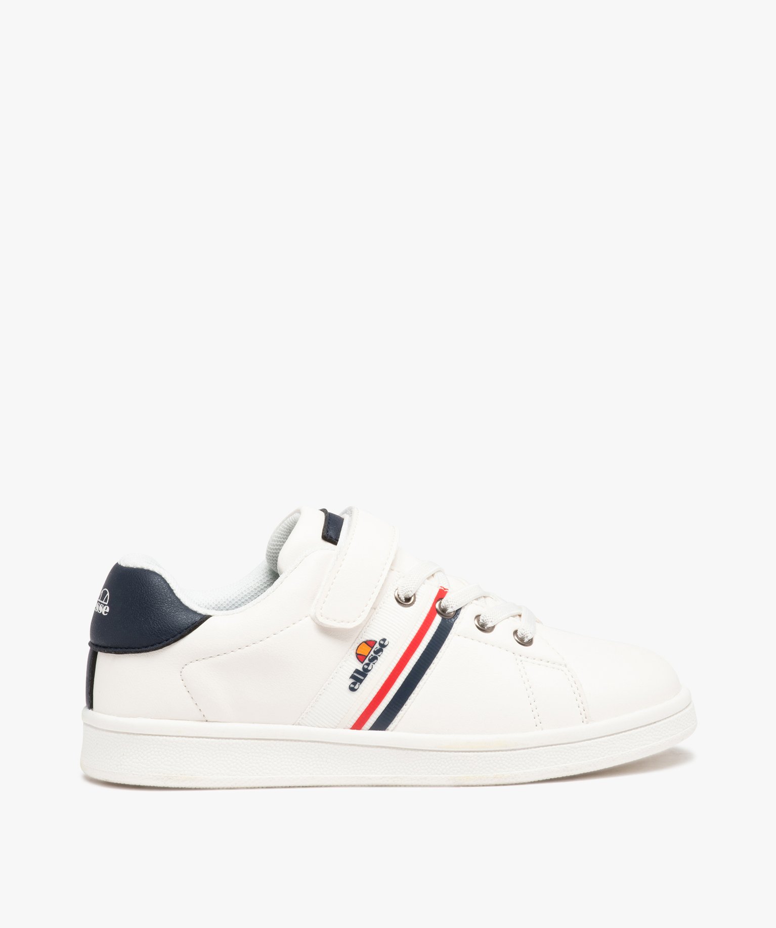 Baskets Garçon à scratch avec rayures contrastantes - Ellesse blanc | GEMO