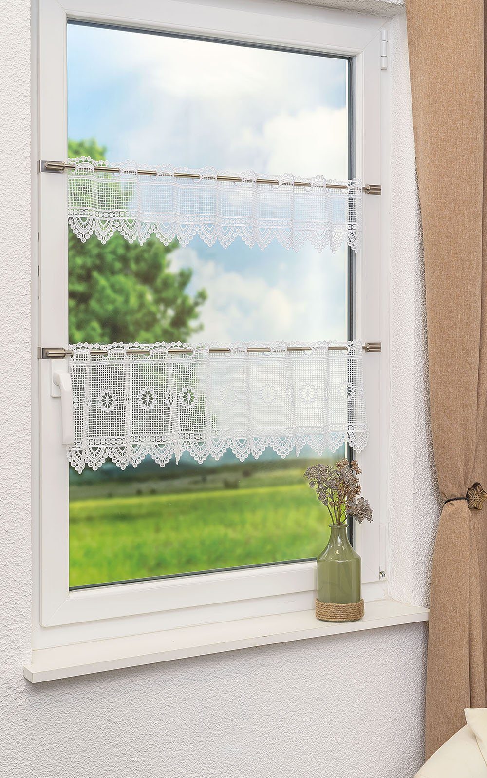 Scheibengardine Rustika, LYSEL®, (1 St), transparent, HxB 14x40cm