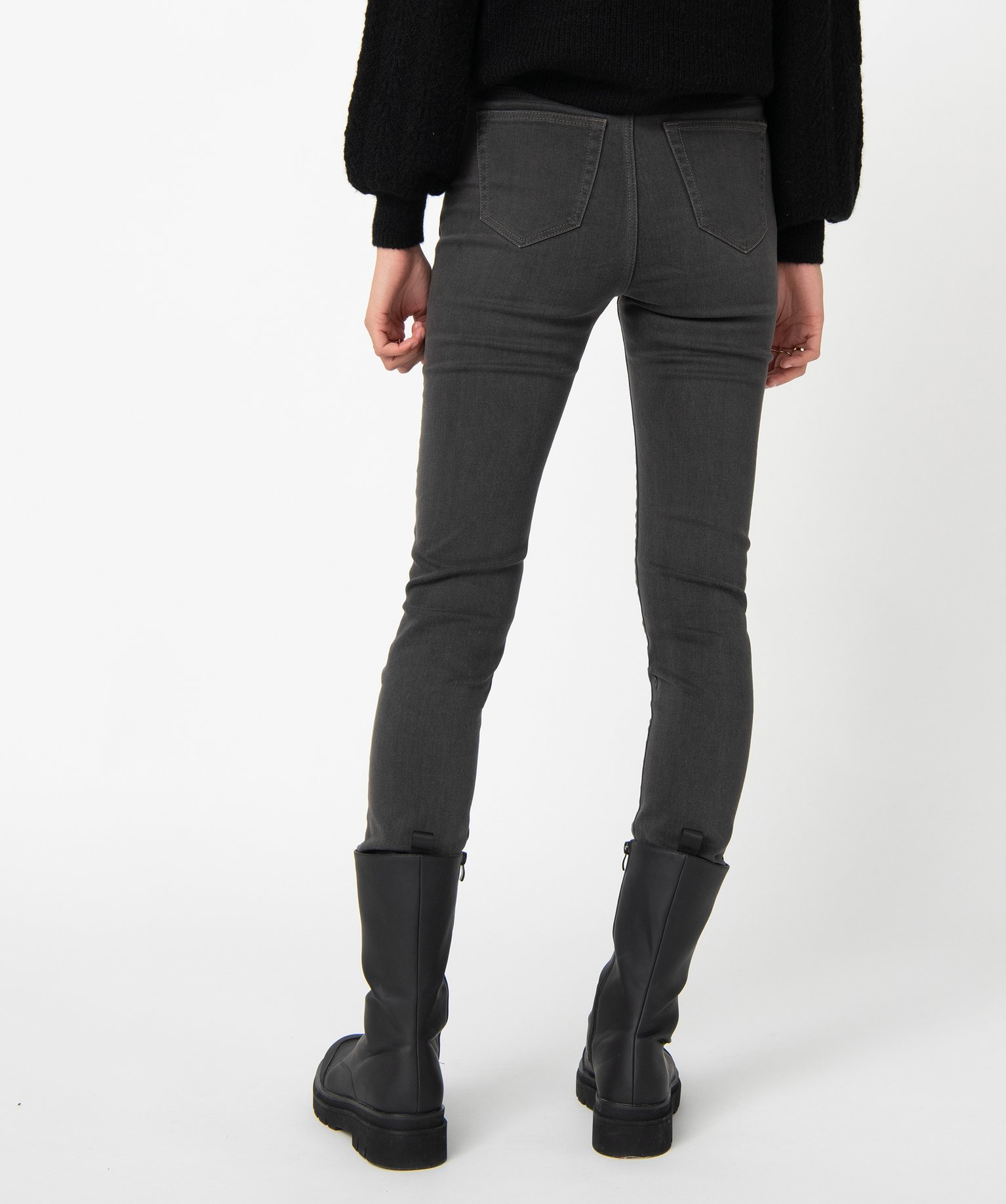 Jean femme coupe Slim taille haute – L30 grey | GEMO