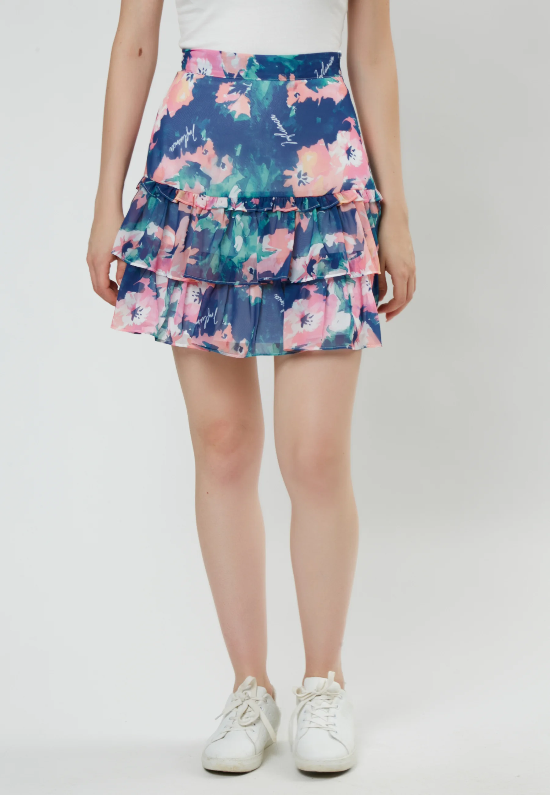 INFLUENCER FLORAL VOLANTE - Falda campana