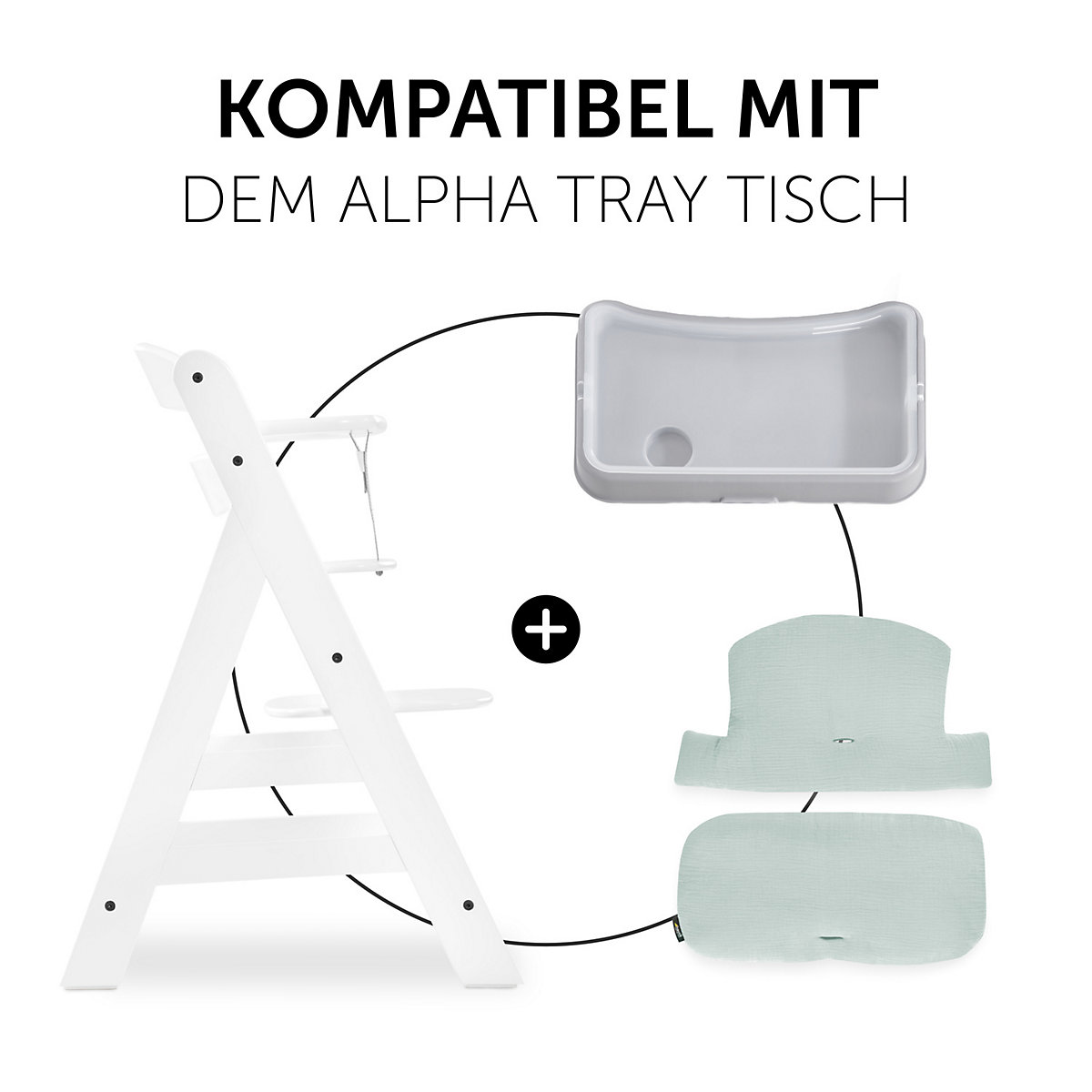 Sitzauflage Alpha Highchair Pad Select, Musselin Mint