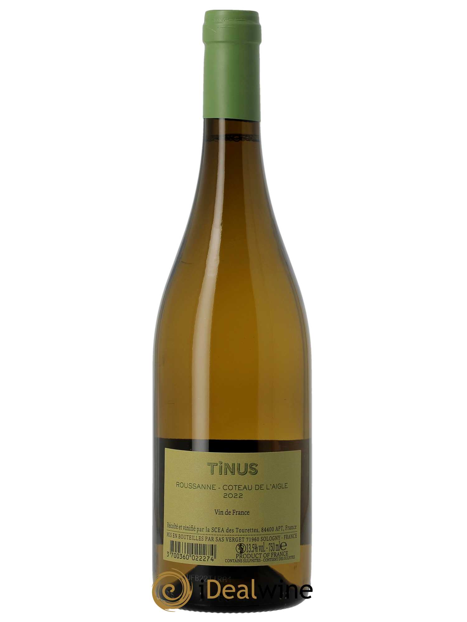 Vin de France Château des Tourettes Tinus Roussanne Coteau de l'Aigle Jean-Marie Guffens  2022 - Lot de 1 Bouteille