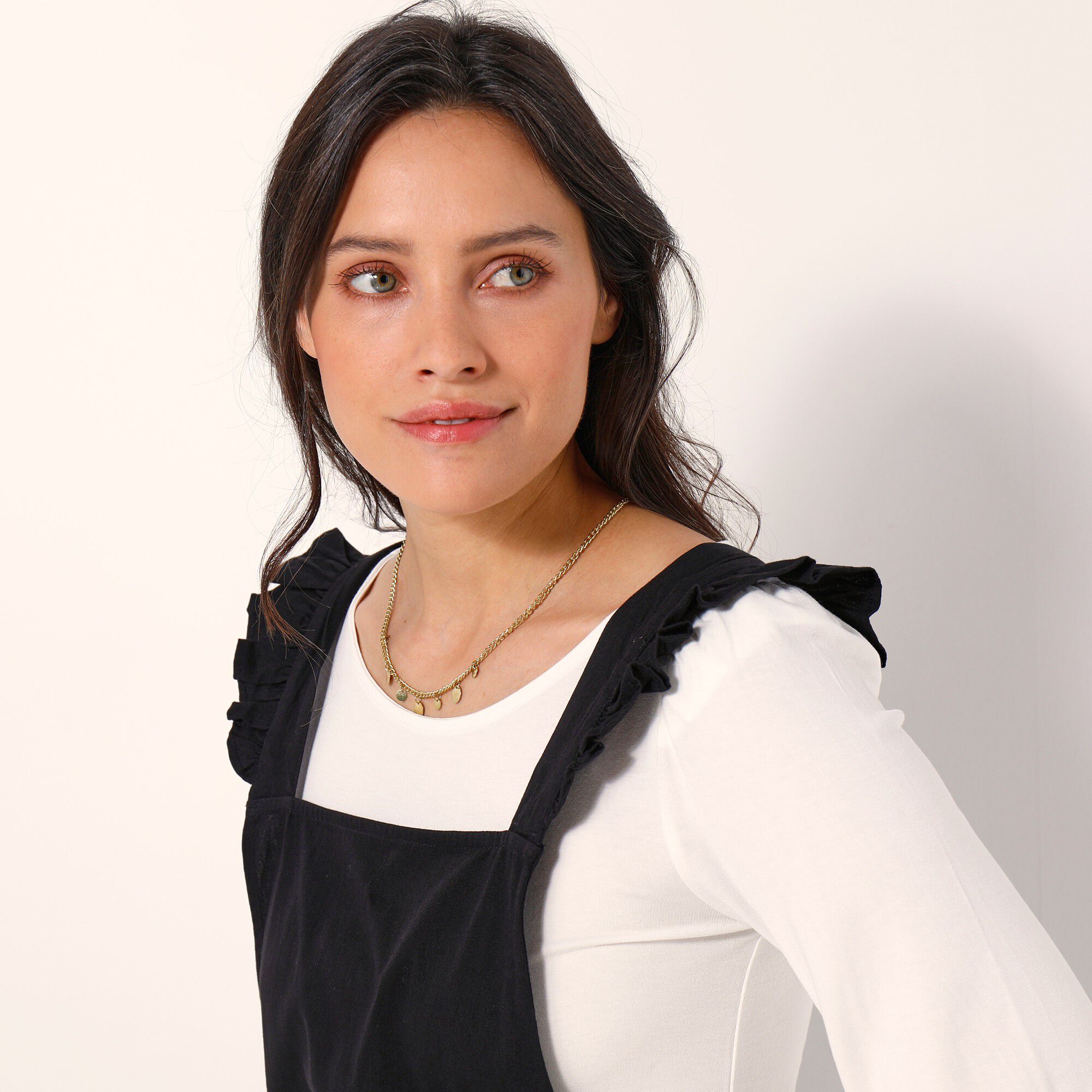 Salopette bretelles volantées