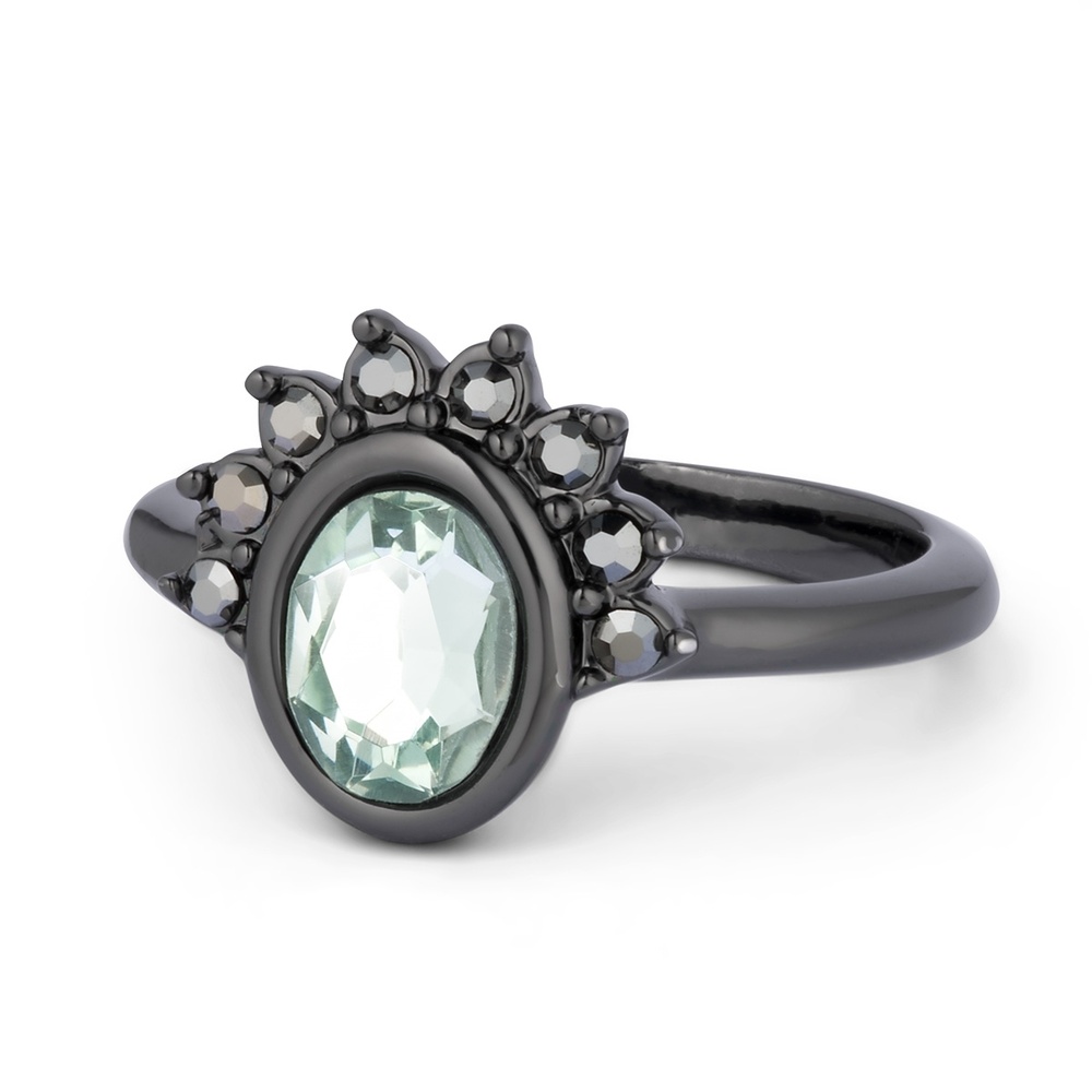 Pippa&Jean Bague tendance Laiton Oxyde de zirconium (CZ) en Noir Bague