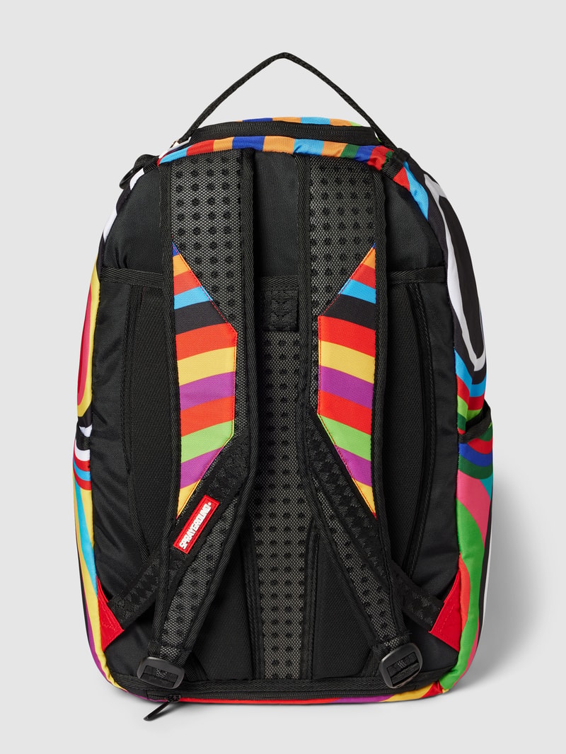 Rucksack mit Allover-Muster Modell 'GROOVY WAVES' in orange