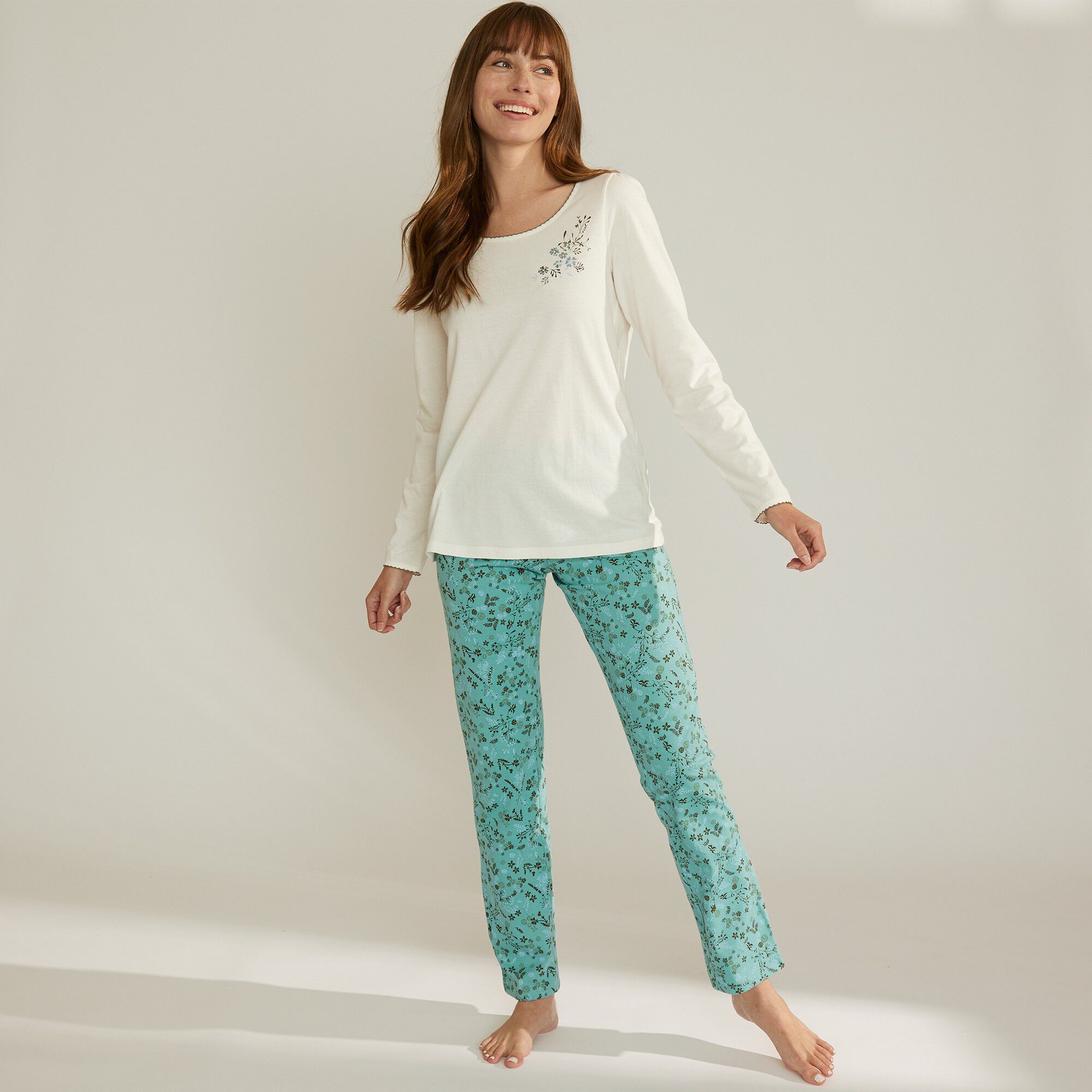 Pantalon de pyjama imprimé fleurs