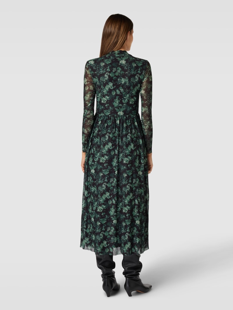 Maxikleid aus Mesh mit floralem Muster in bottle
