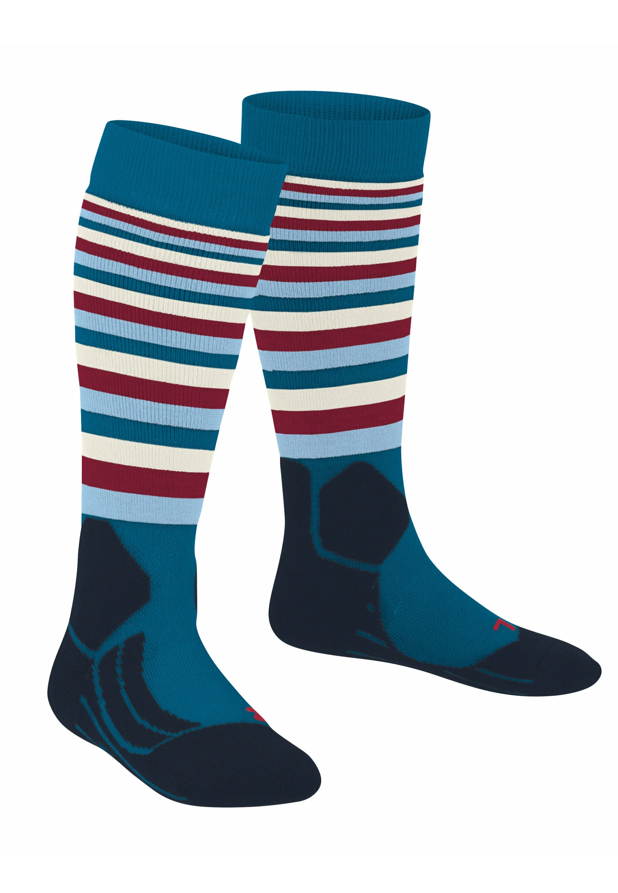 Calcetines deportivos funcionales Falke SK2 Stripes para niños, de esquí, de resistencia media, acolchados y antiampollas.