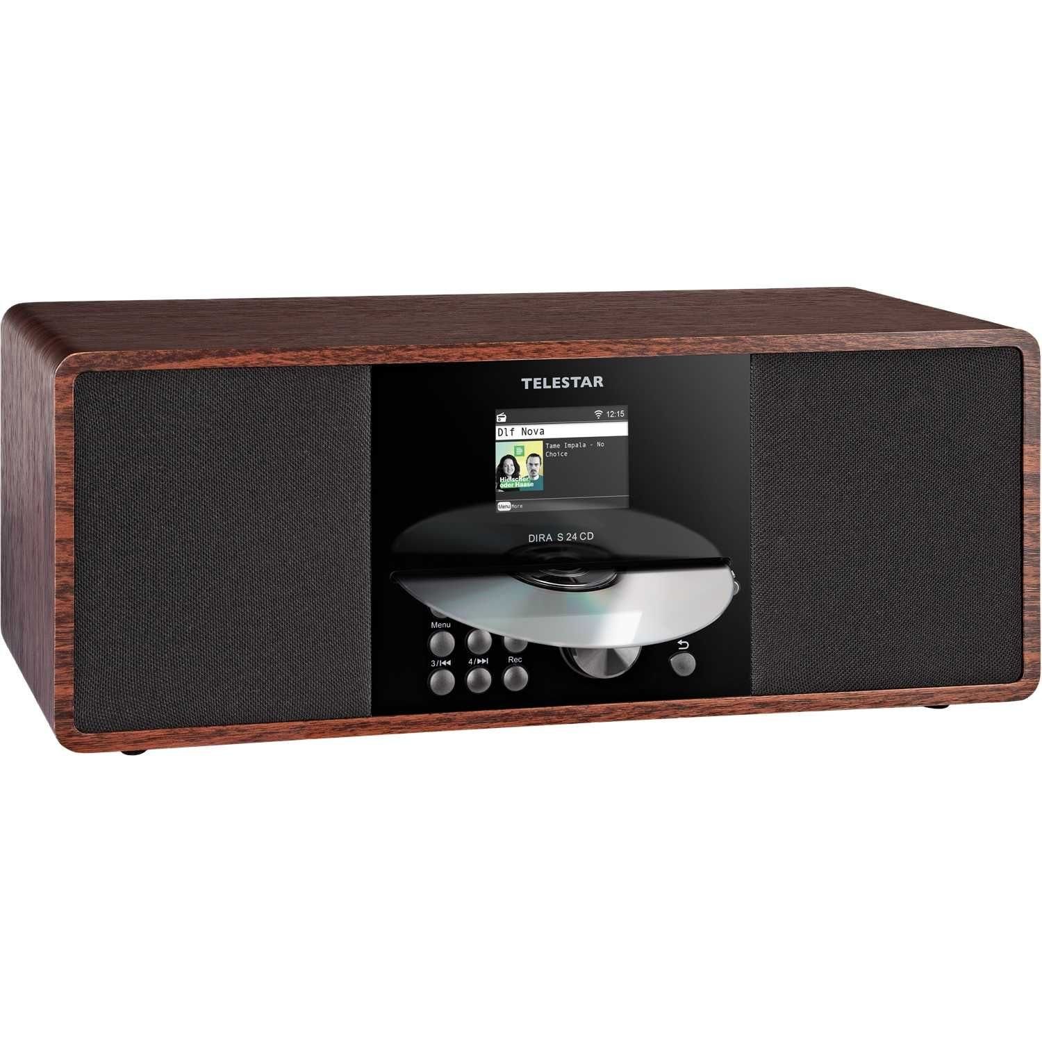 TELESTAR DIRA S 24 CD Stereoradio mit CD-Player (DAB+/FM, USB, Bluetooth) Digitalradio (DAB) (Wecker und Sleeptimer mit unterschiedlichen Modi, USB Ladefunktion für externe Geräte, Aufzeichnung (DAB+/UKW) über Record-Taste oder Timer möglich)