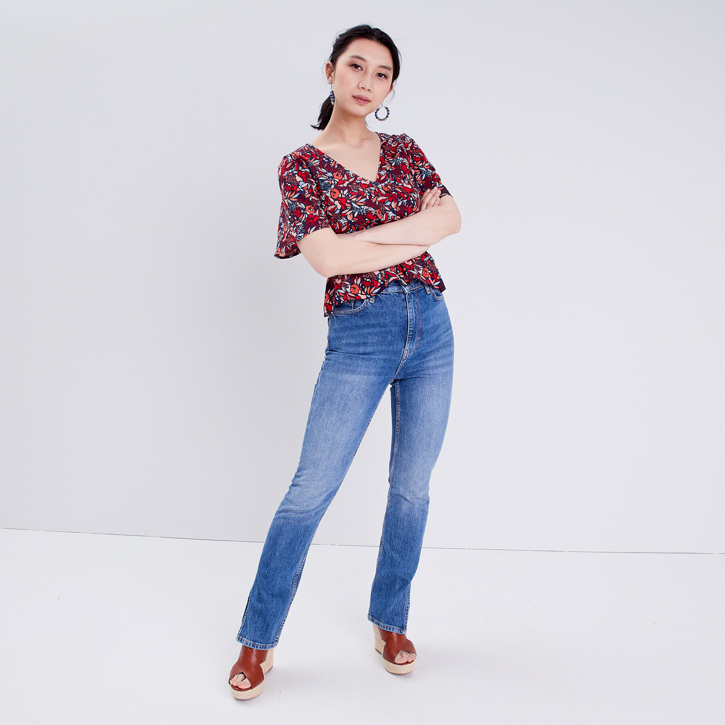 Jeans slim à fentes denim double stone femme | Cache Cache