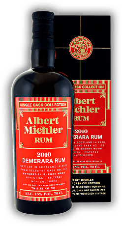 Albert Michler Single Cask Demerara Guyana 9 Years 2010/2020 45% Albert Michler Single Cask Demerara Guyana 9 Years 2010/2020 45% Aus der stark limitierten Single Cask Edition 2021. Alter 10/20 - 0,7	 Liter - Vol 45%