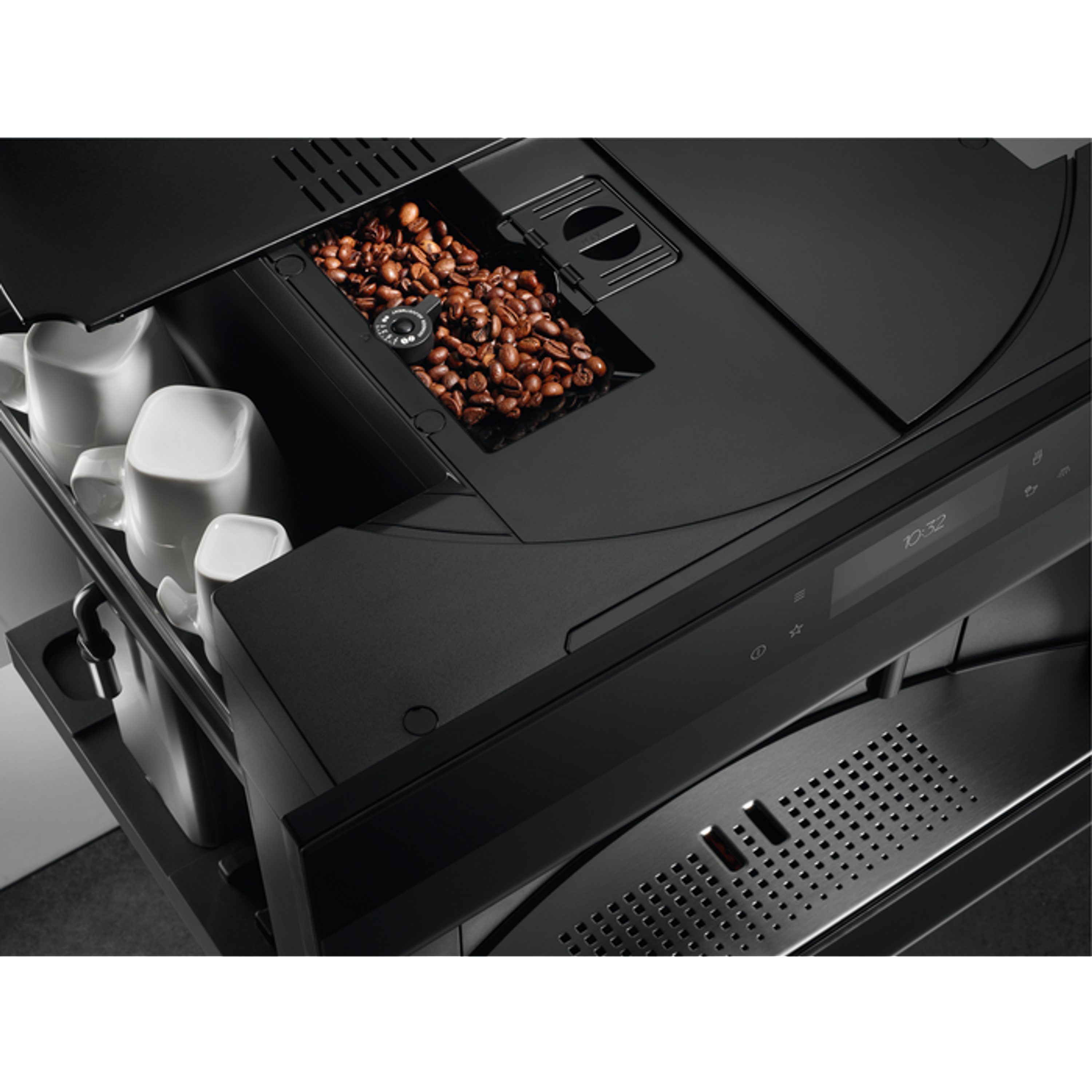 AEG Einbau-Kaffeevollautomat KKA894500T, Matt Black, Latte-Macchiato und Cappuccino-Funktion
