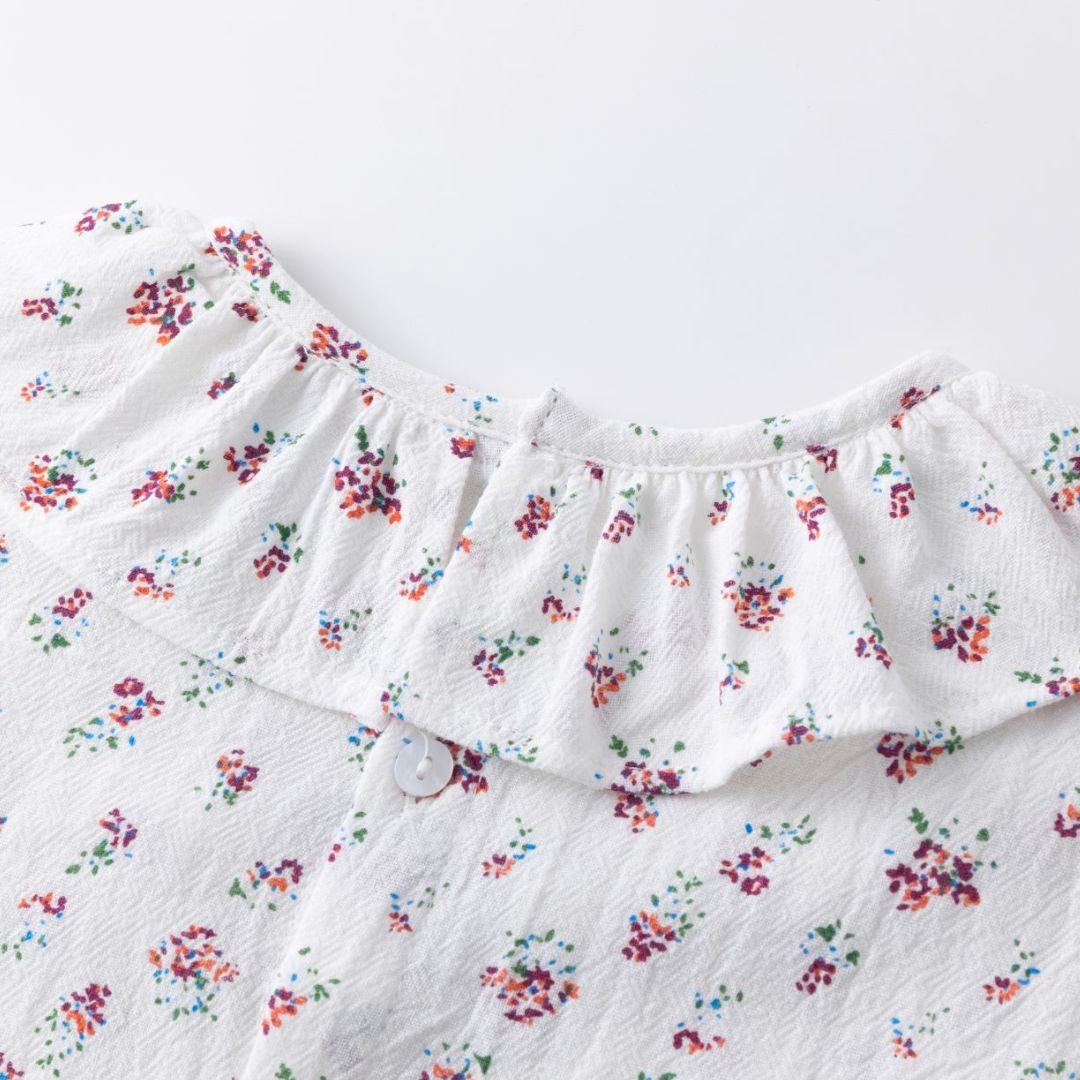 suebidou Klassische Bluse Bluse Langarmshirt mit Rüschendetails florales Muster für Mädchen