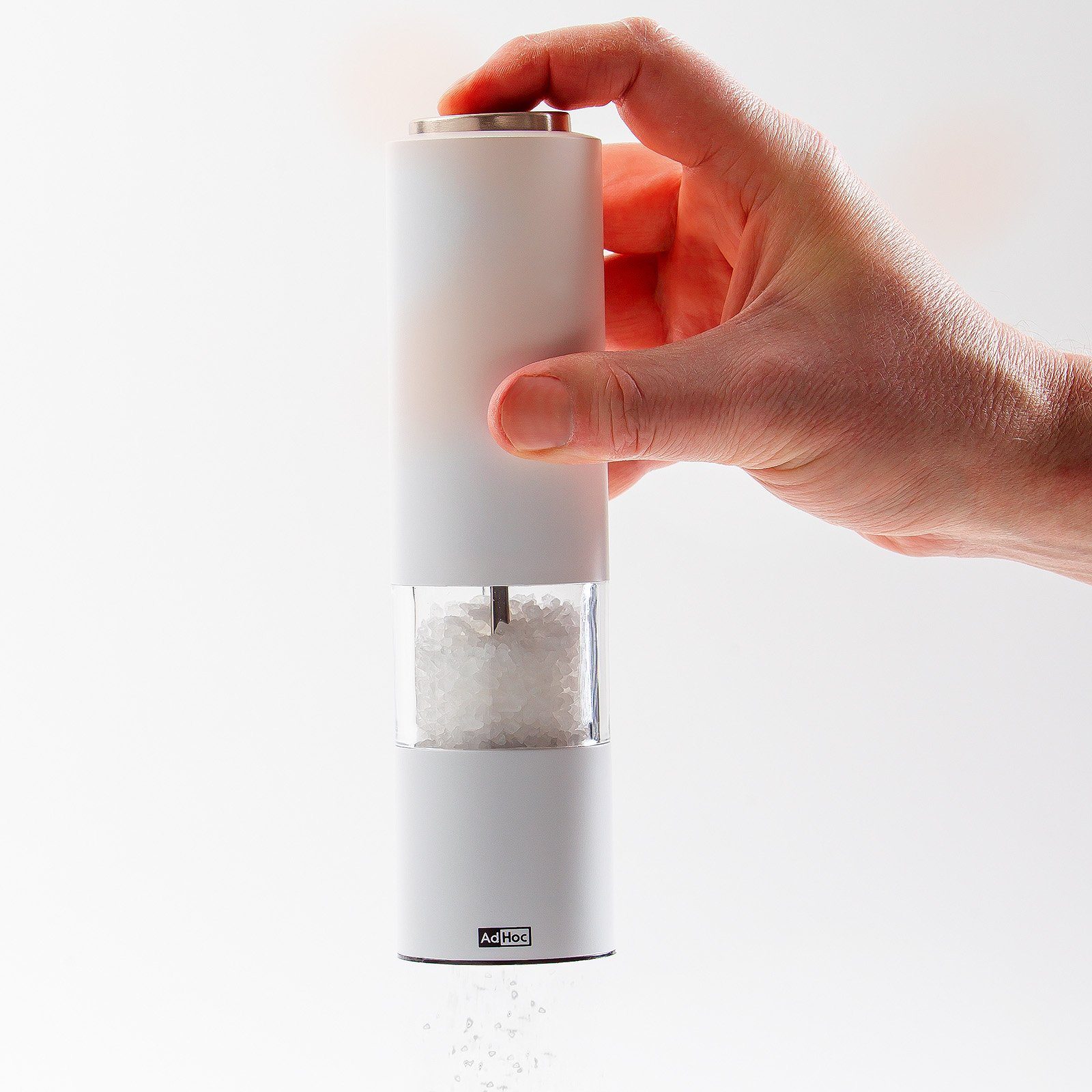 AdHoc Salz-/Pfeffermühle Tropica elektrisch, (2 Stück), elektrische Gewürzmühlen, Keramik-Mahlwerk, modernes Design, LED