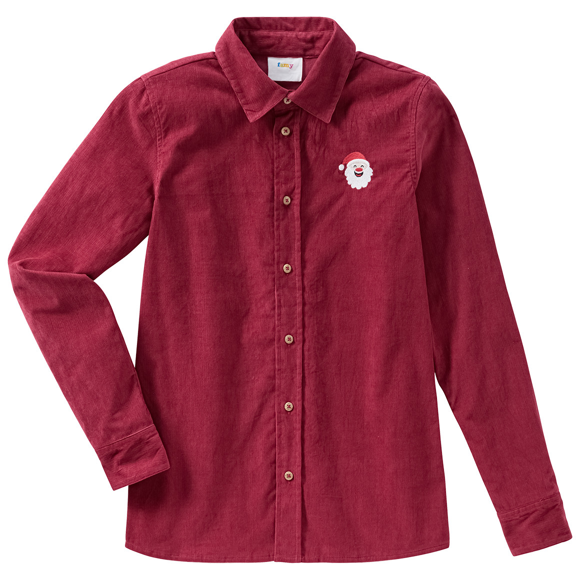 Jungen Weihnachtshemd aus Cord rot