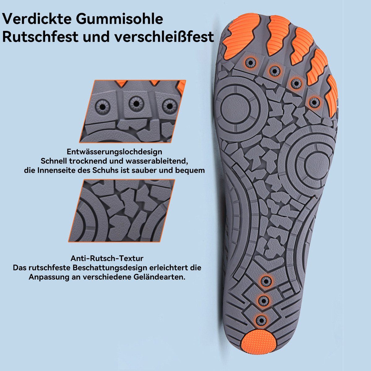 Hikeren Unisex Traillaufschuhe Wanderschuhe Sneaker Fitnessschuhe Zehenschuhe Barfußschuh Wasserdicht, rutschfest, verschleißfest